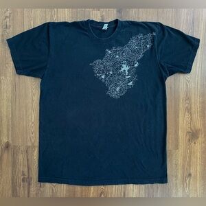 Asheville Buncombe County North Carolina Topographical Map Black Graphic Tee